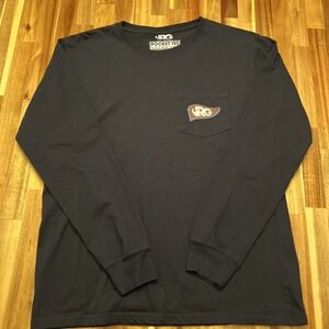 Rowdy Gentleman Ronald Reagan Rocket Arm Long Sleeve T-Shirt Navy Size M